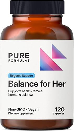 PureFormulas Balance for Her - Balance hormonal para mujeres - DIM, cohosh negro, D-glucarato de calcio, extracto de té verde EGCg y suplemento de