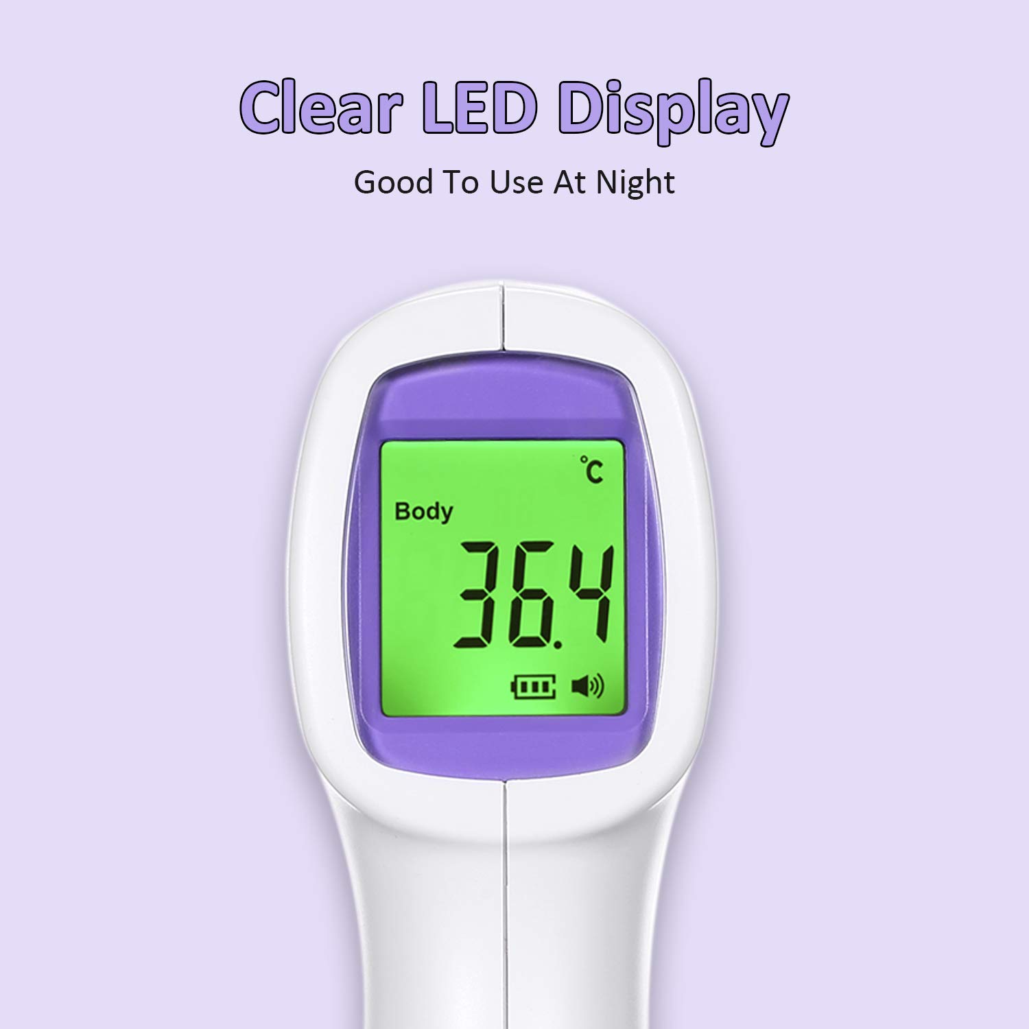 Misuratore di Temperatura Digitale a Infrarossi Sulla Fronte, Display Digitale a LED Misuratore di Temperatura a Infrarossi Senza Contatto per Bambini Adulti