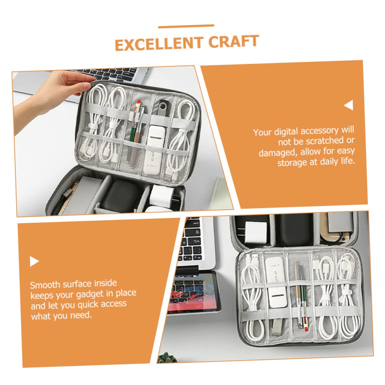 DOITOOL 3 Pezzi Organizzatore Per Cavi Da Viaggio Organizer Per Accessori Elettronici Custodia Per Caricabatterie Per Auricolari Power Bank