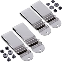 Vista 45 de Clips Universales de Cinturón de Metal - (Se Ajusta a Cinturones de 1.75 Pulgadas) – (Acabado Pulido o Negro) – Soportes de Clip de Reemplazo