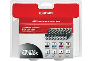 Genuine Canon CLI-8 8 Color Multi Pack Compatible to Pro9000, Pro9000 Mark II