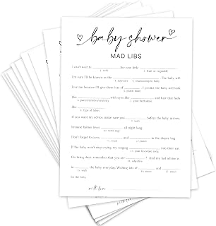 Baby Shower Games Mad Libs Baby Shower Game for Boy Girl for 50 Guests Activity Gender Neutral