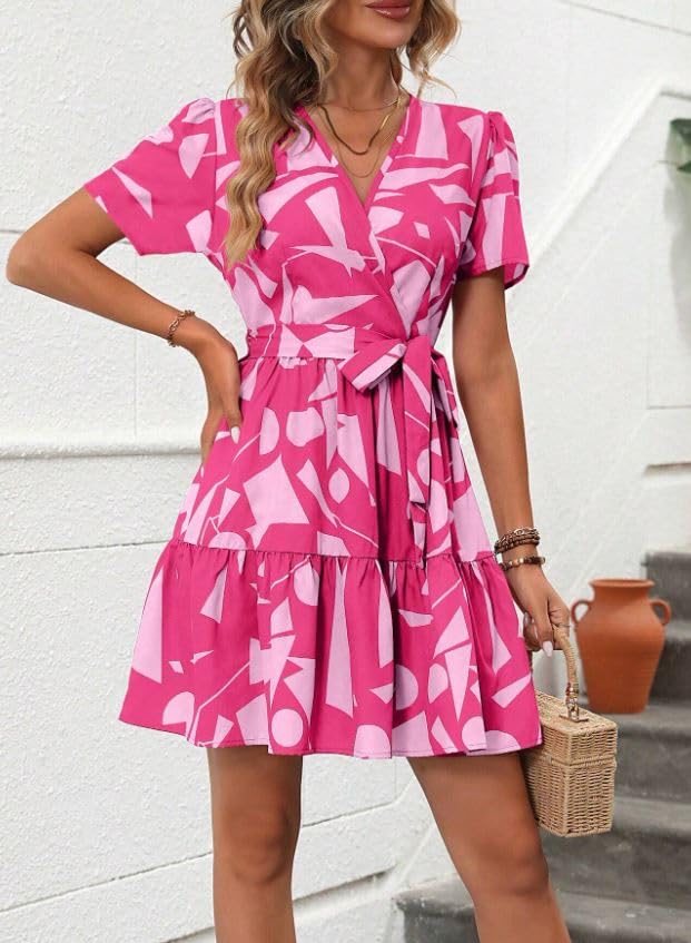 Image of Leriya Fashion Summer Dress for Women - Short One Piece A-Line Midi Dress | Lightweight Vacation Wear & Daily Casual Outfit