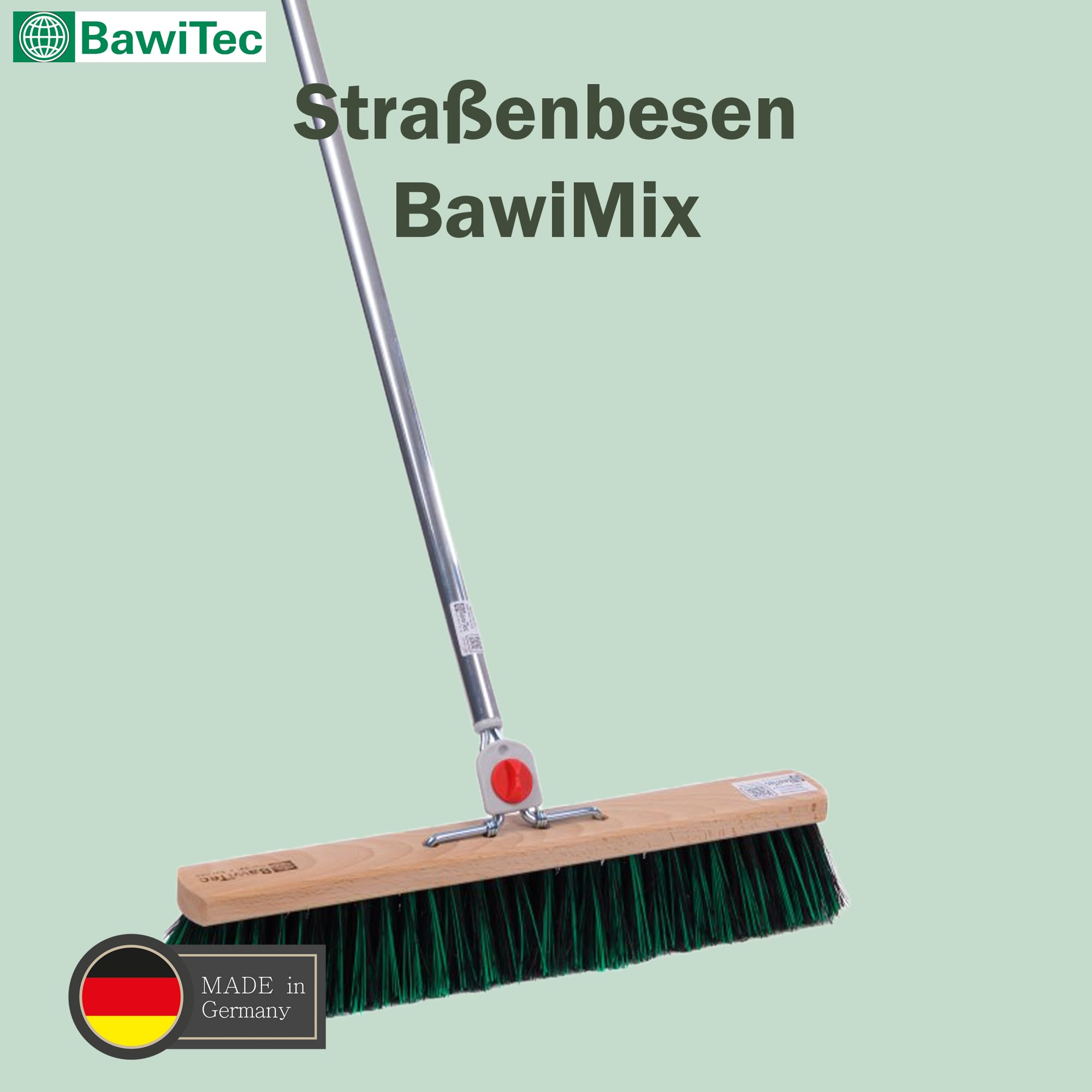 Straßenbesen BawiMix Borsten 40cm mit 4-Loch-System Stiel Alustiel Besen