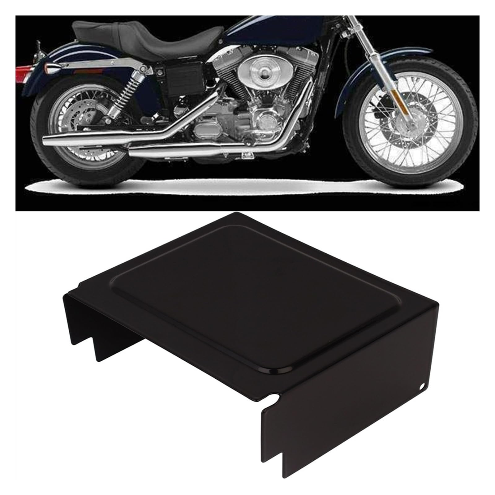 Couvercle latéral de Batterie Noir for éclairage de Moto Compatible avec Harley Sportster 883 1200 XL 1997-2003 Dyna Low Rider Super Glide 1997-2005