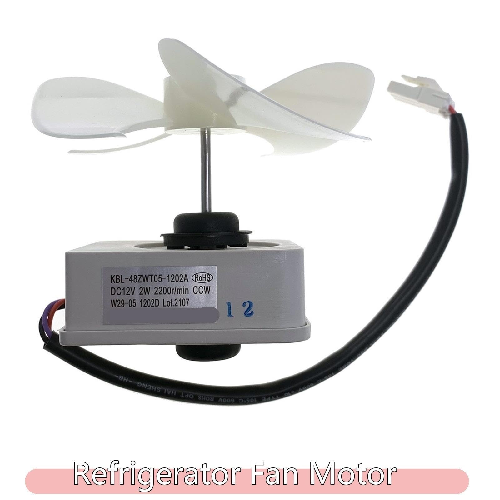 Motor De Ventilador De Refrigerador KBL-48ZWT05-1202A, Compatible Con Homa, Compatible Con TCL, Conjunto De Evaporador DC12V 2W 2200r / Min Con Aspa De Ventilador