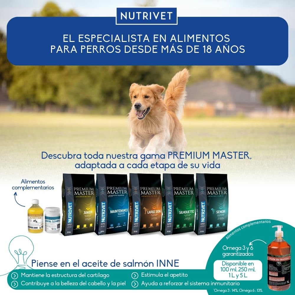 NUTRIVET - Premium Master Active - Croquettes pour Chien Adulte Actif - Poulet & Riz - 15kg