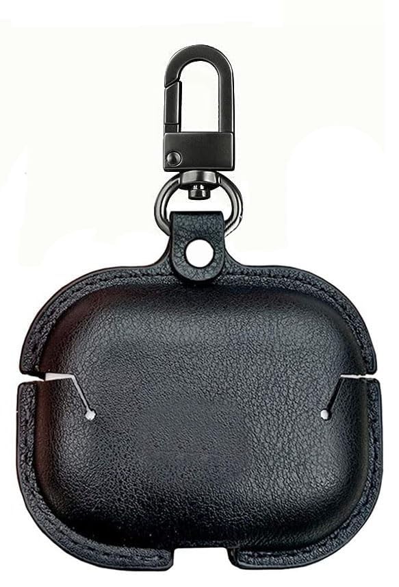 Image of AJM 360 Protection Shockproof Design Leather Case Compatible with Realme Buds T310 (Dark Black)