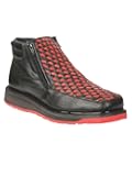 Men's El General Ankle Boots Petatillo Leather Square Toe Zipper Basket Weave