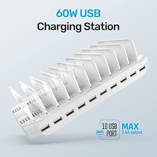 Miniatura 3 de PaqueteCargador USB Unitek de 10 puertos para múltiples dispositivos y 11 divisores desmontables