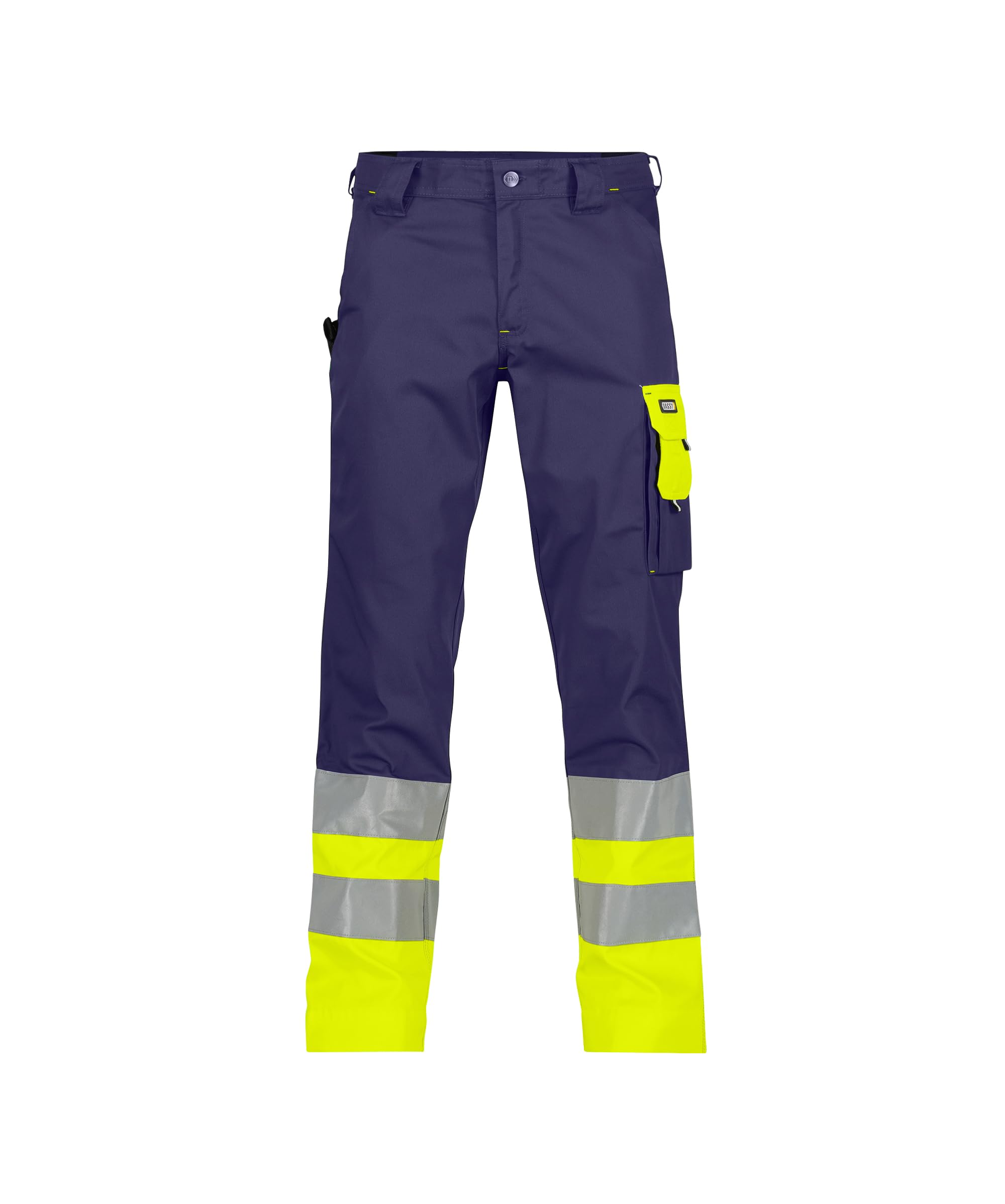 DASSY® Omaha Warnschutzhose - Größe 66 - DUNKELBLAU/NEONGELB