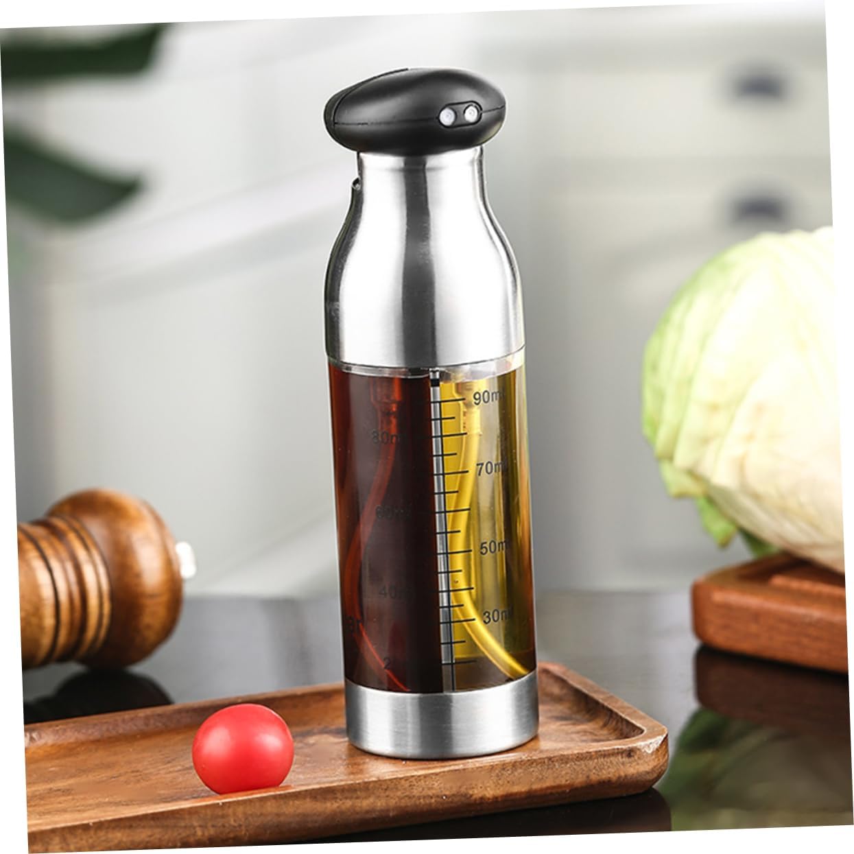 SOLUSTRE Olive Oil Spray Bottle Kitchen Storage Dispenser for Cooking Barbecue Baking Dual Sprayer Design Compact Leak Oil Mister