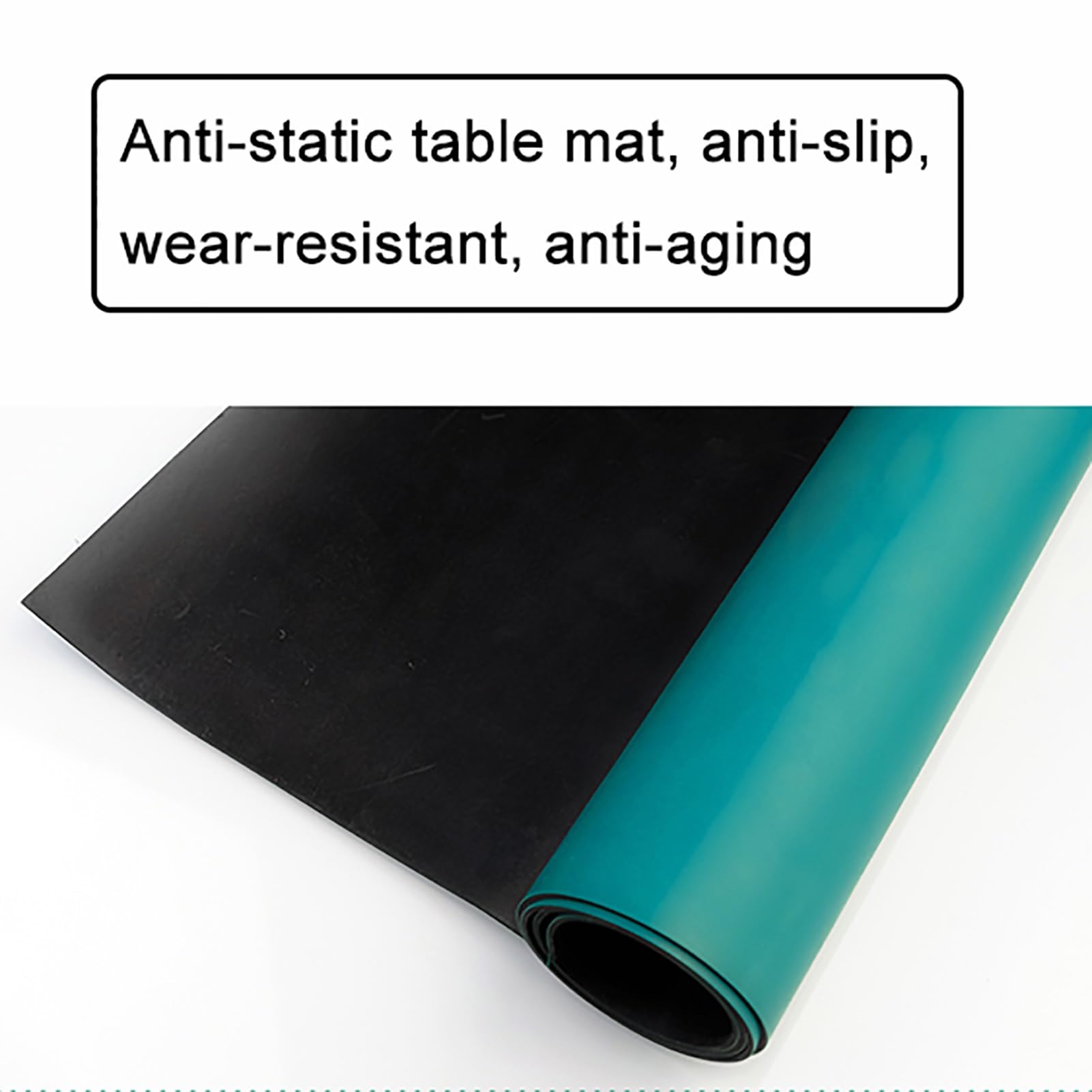 Tapis de soudure en caoutchouc – Anti-statique, résistant aux hautes températures – Surface en vinyle durable pour travaux électroniques
