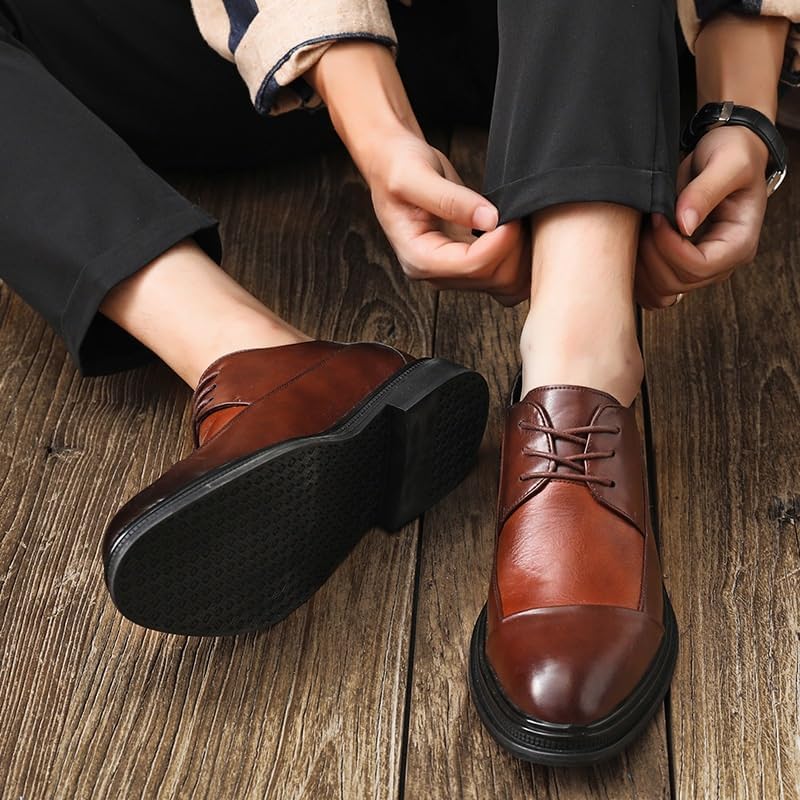 Men's Patent Leather Dress Shoes Classic Lace-up Casual Business Formal Oxford for Men3