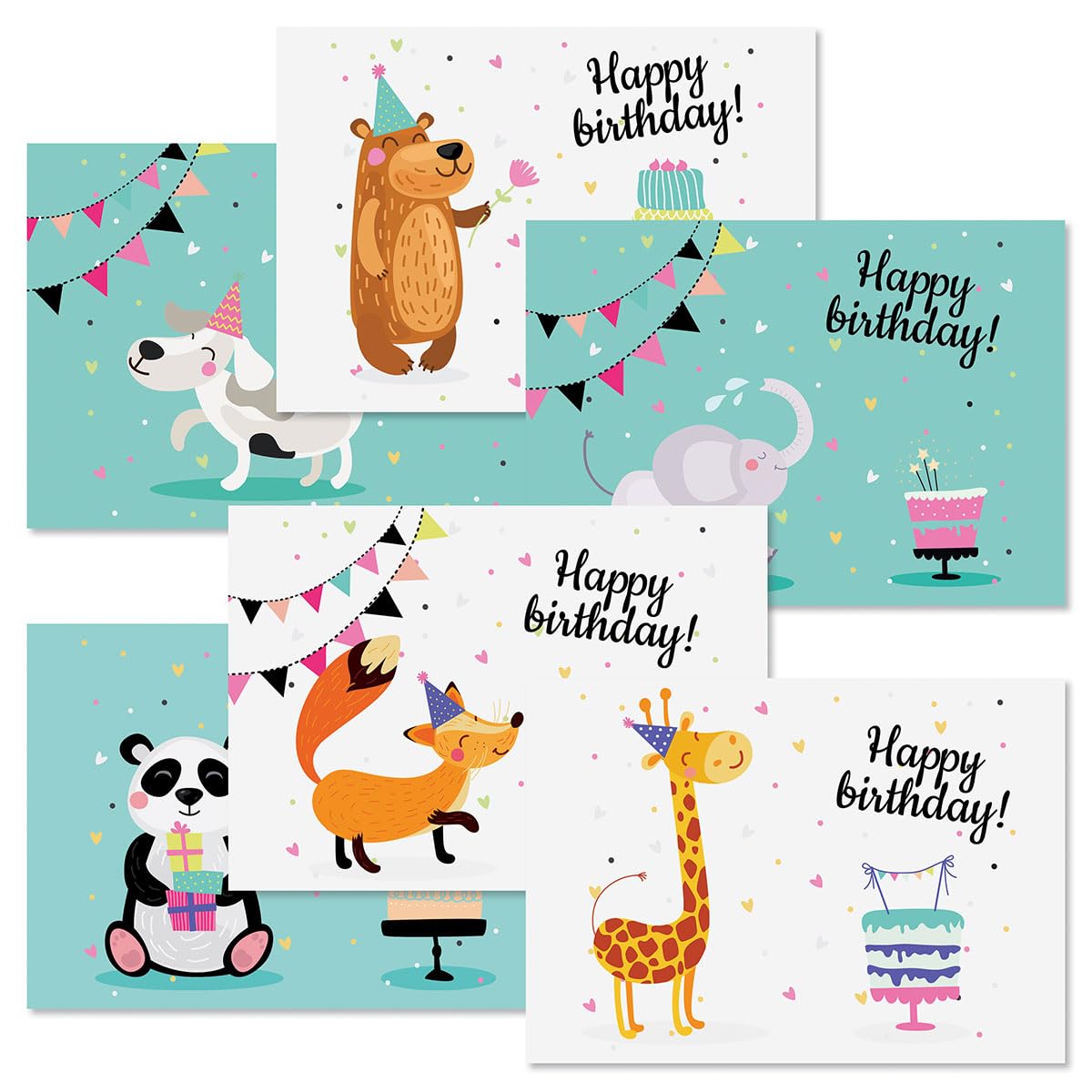 Current Birthday Buddies Kid's Birthday Cards Value Pack - Set of 12 (6 Designs), 5 x 7 Inches, Happy Birthday Cards, Sentiments Inside, Envelopes
