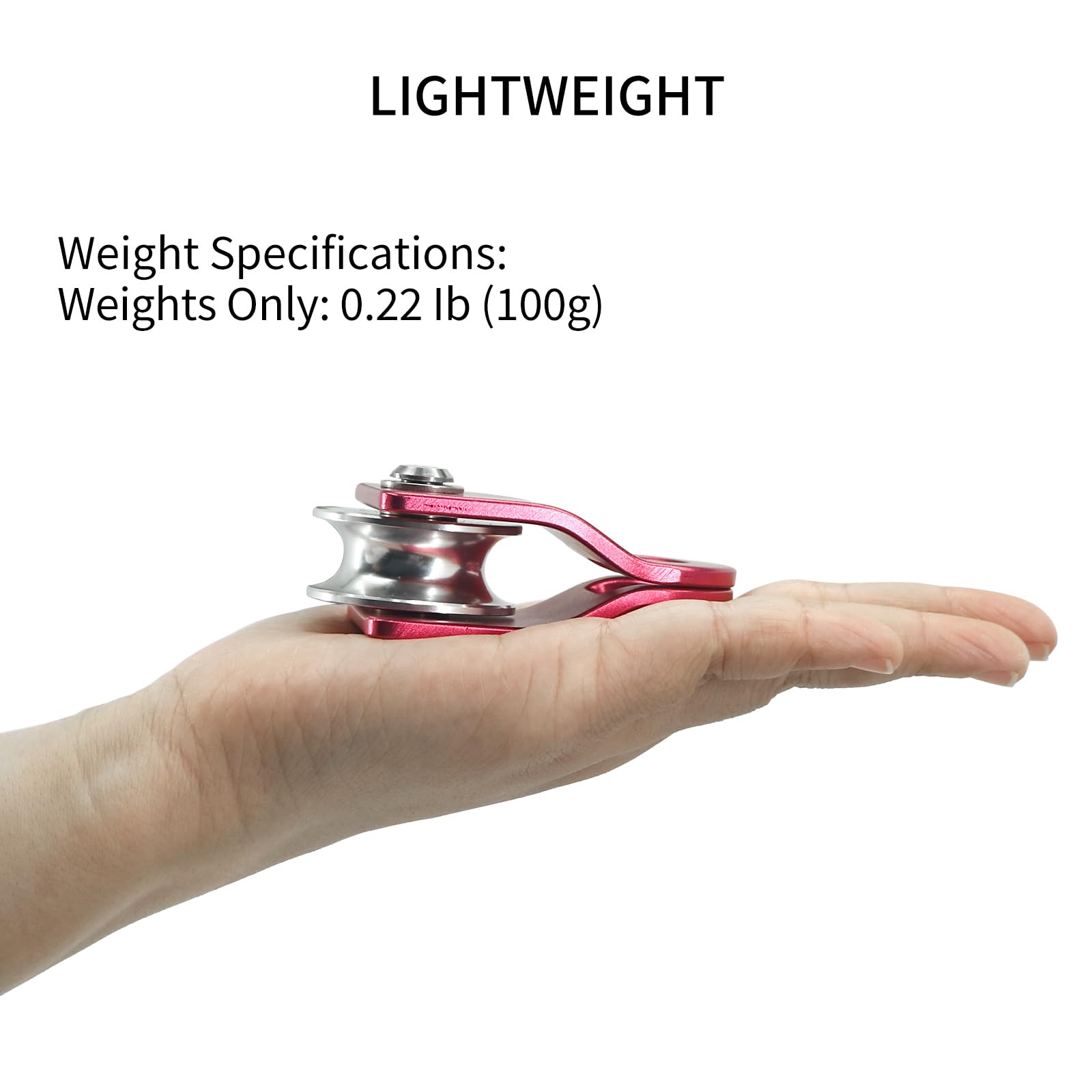 NewDoar 20KN/4500lb Mikro Mobile Einzelrolle Max Seil 1/2'' zum Klettern, Rettungsheben, Anhängerkupplungspflege
