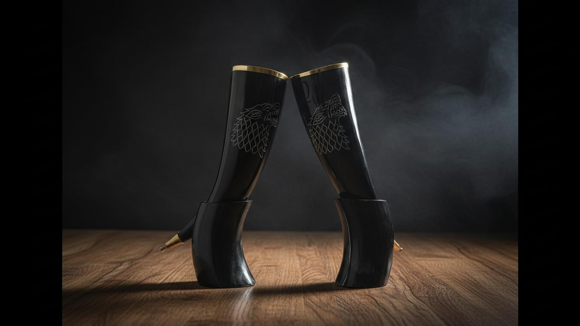 Trinkloin Horn Becher – Handgefertigter Bierkrug Set mit 2 Hornbechern – tolle Wikingergeschenke für Männer, Wikingerdekor-Bierkrug, norwegischer Mead-Krug, mittelalterlicher Wikingerbecher, Coseplay,