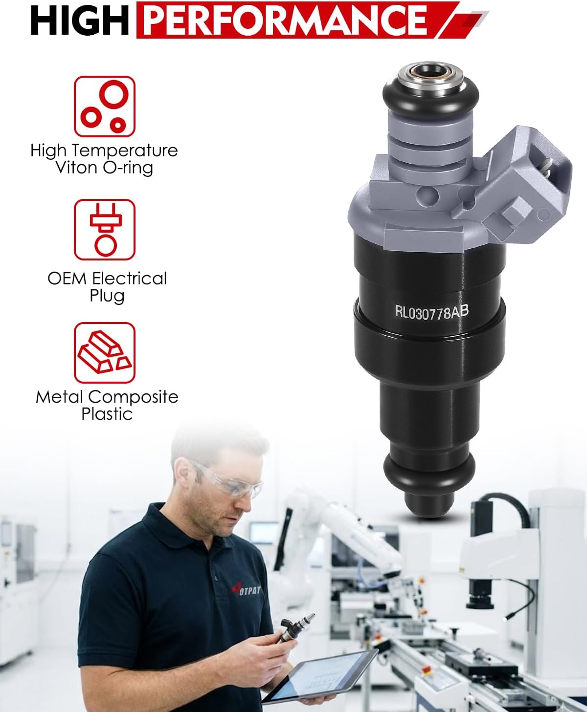 Fuel Injectors 5.2L 5.9L V8 Fit for:-Dodge 1996-1999 Dakota, 1998-1999 Durango, for:-Jeep Grand Cherokee 1997 1998, for:-Ram 1500 2500 3500 Van, Replace OE# RL030778AB (8 Pack)