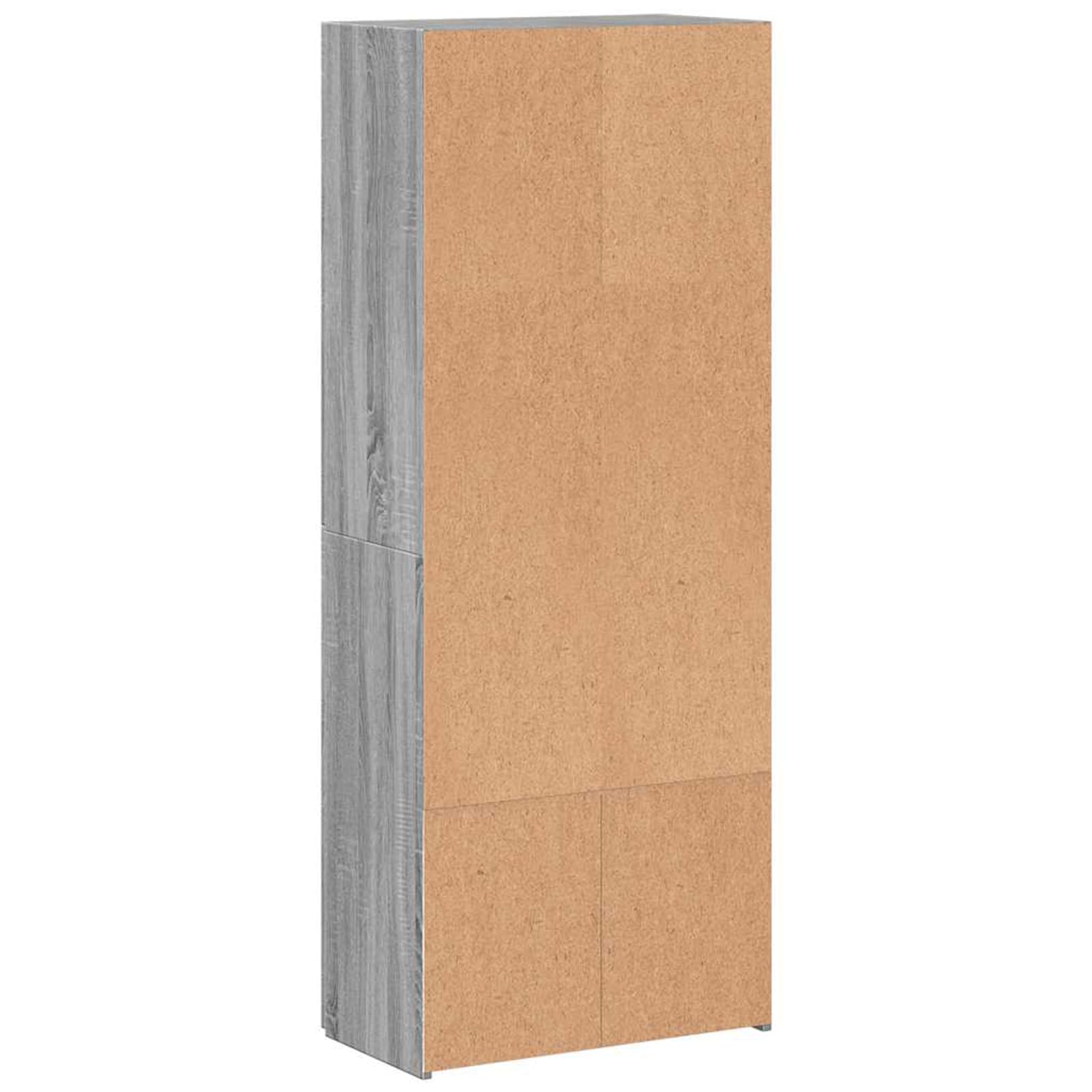 Aktenschrank 4-Fach Grau Sonoma 60x32x153 cm Holzwerkstoff staubgeschützt für Büroorganisation