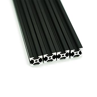 Iverntech 4pcs 1000mm 2020 V Type Black European Standard Anodized Linear Rail Aluminum Profile Extrusion for DIY 3D Printer and CNC Machine