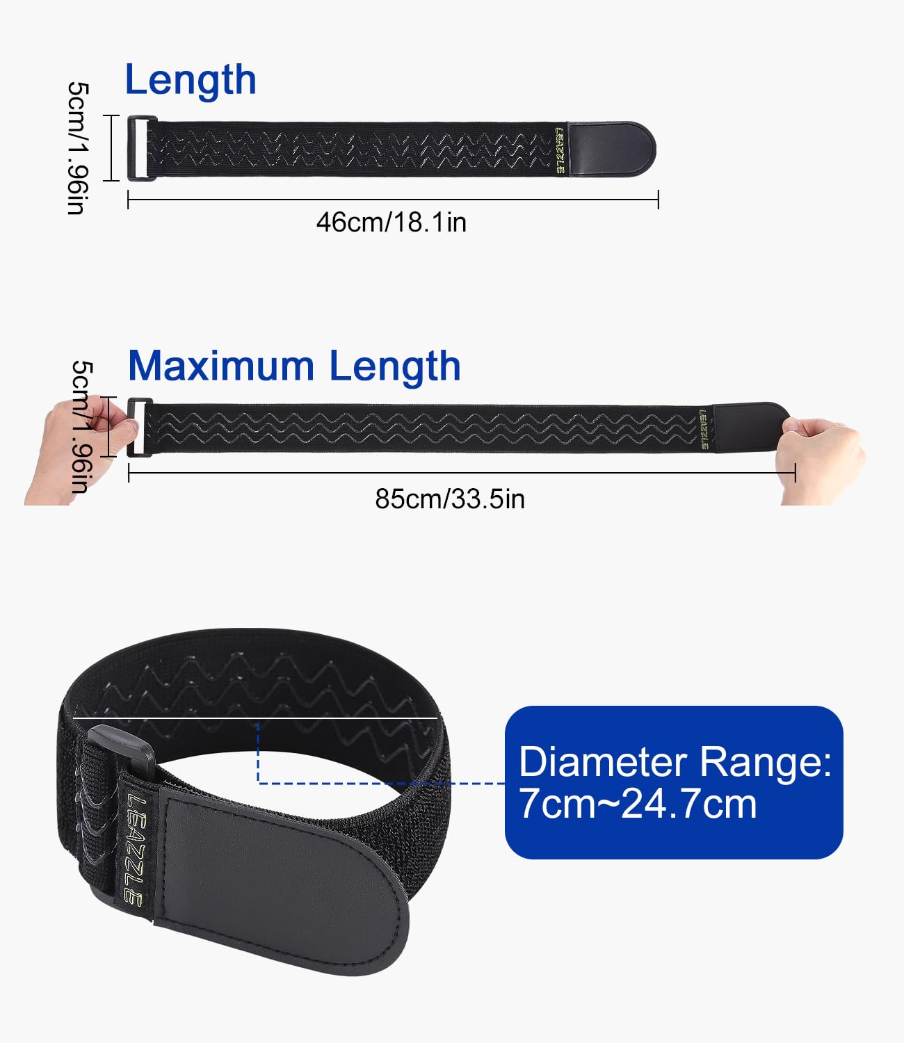 GripZz Cinturini Elastici Con Chiusura A Strappo - Set 6 Pezzi (30/46/61cm) Per Organizzare Cavi E Attrezzi