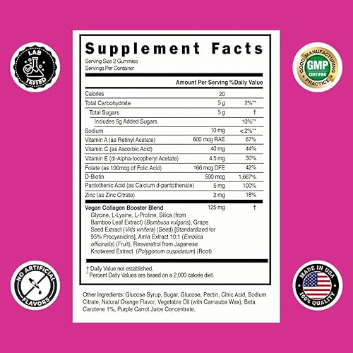 Miniatura 6 de Simply Collagen Gomitas veganas potenciadoras de colágeno para mujeres y hombres, promueve la piel, el cabello, las uñas y las pestañas jóvenes y