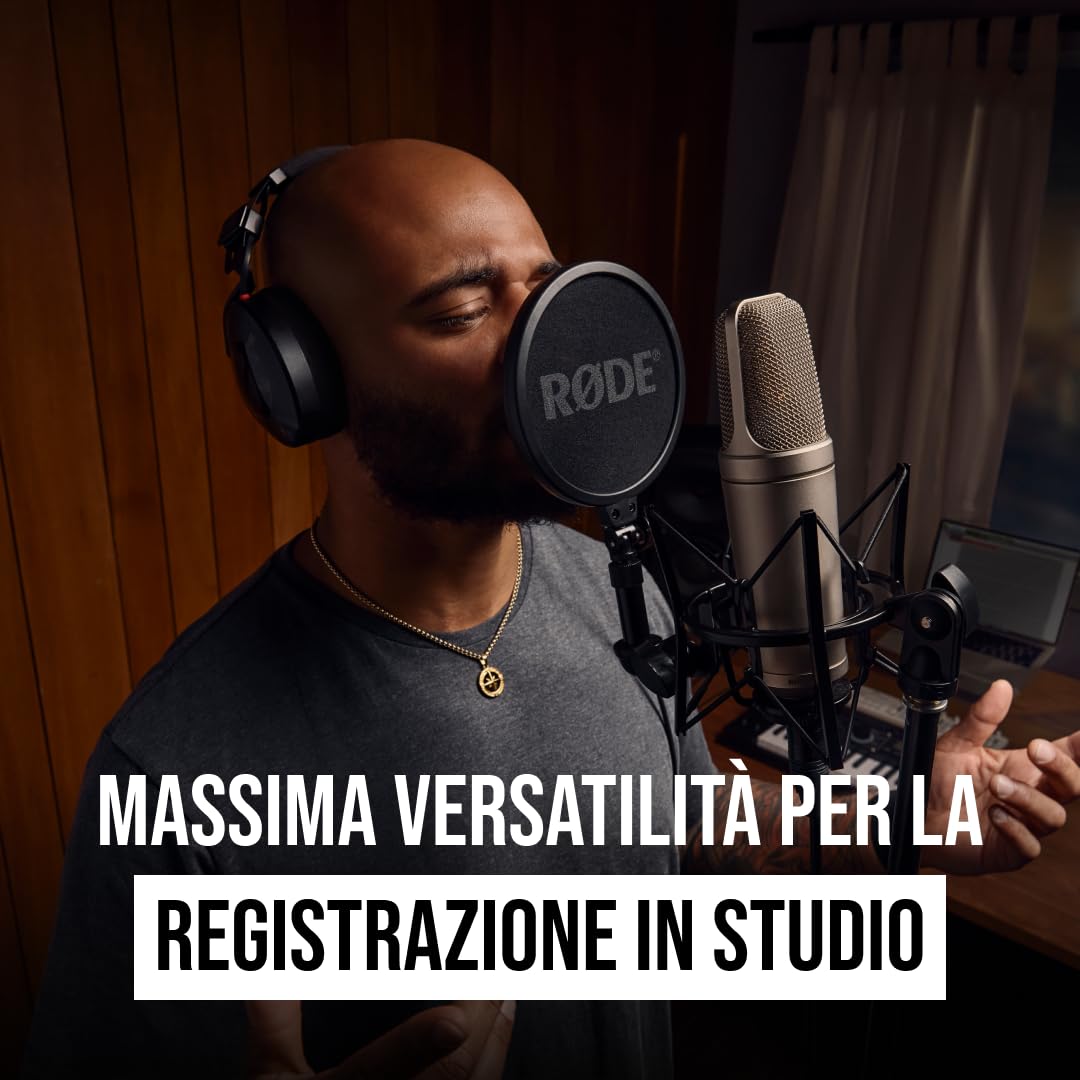 RØDE NT2-A Microfono a Condensatore Versatile a Grande Diaframma con Modello Polare Commutabile, Pad e Filtro Passa-Alto per Registrazione Vocale e di Strumenti