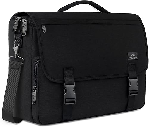 Miniatura 2 de MATEIN Bolsa de mensajero para hombre, maletín ligero para laptop de 17.3 pulgadas, bolsa para laptop con ruedas, maletín grande para hombre con