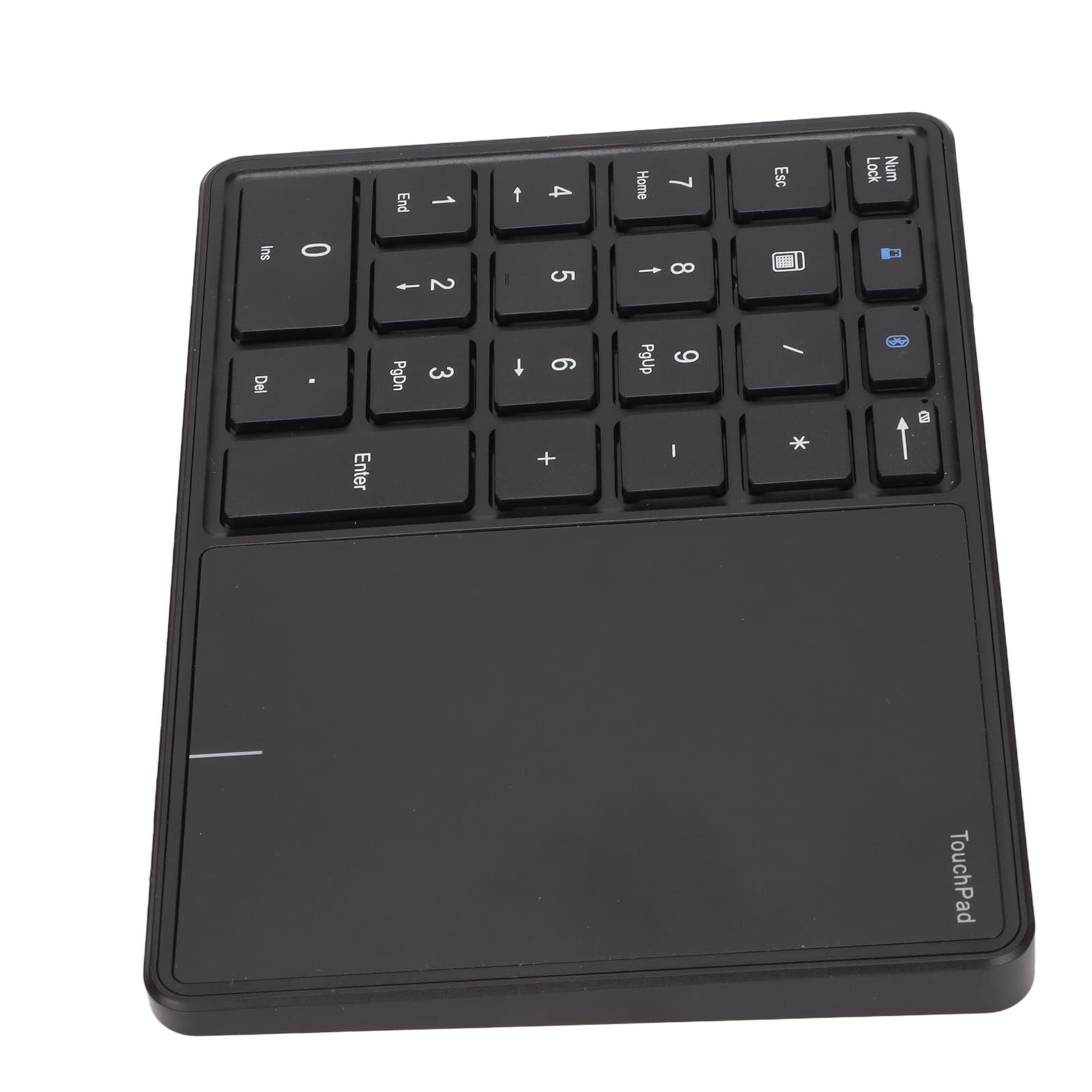Goshyda Teclado Numérico Inalámbrico, BT y 2.4G Modos Duales 22 Teclas Teclado Numérico Delgado Recargable con Panel Táctil, para para Android, para OS X (Negro)