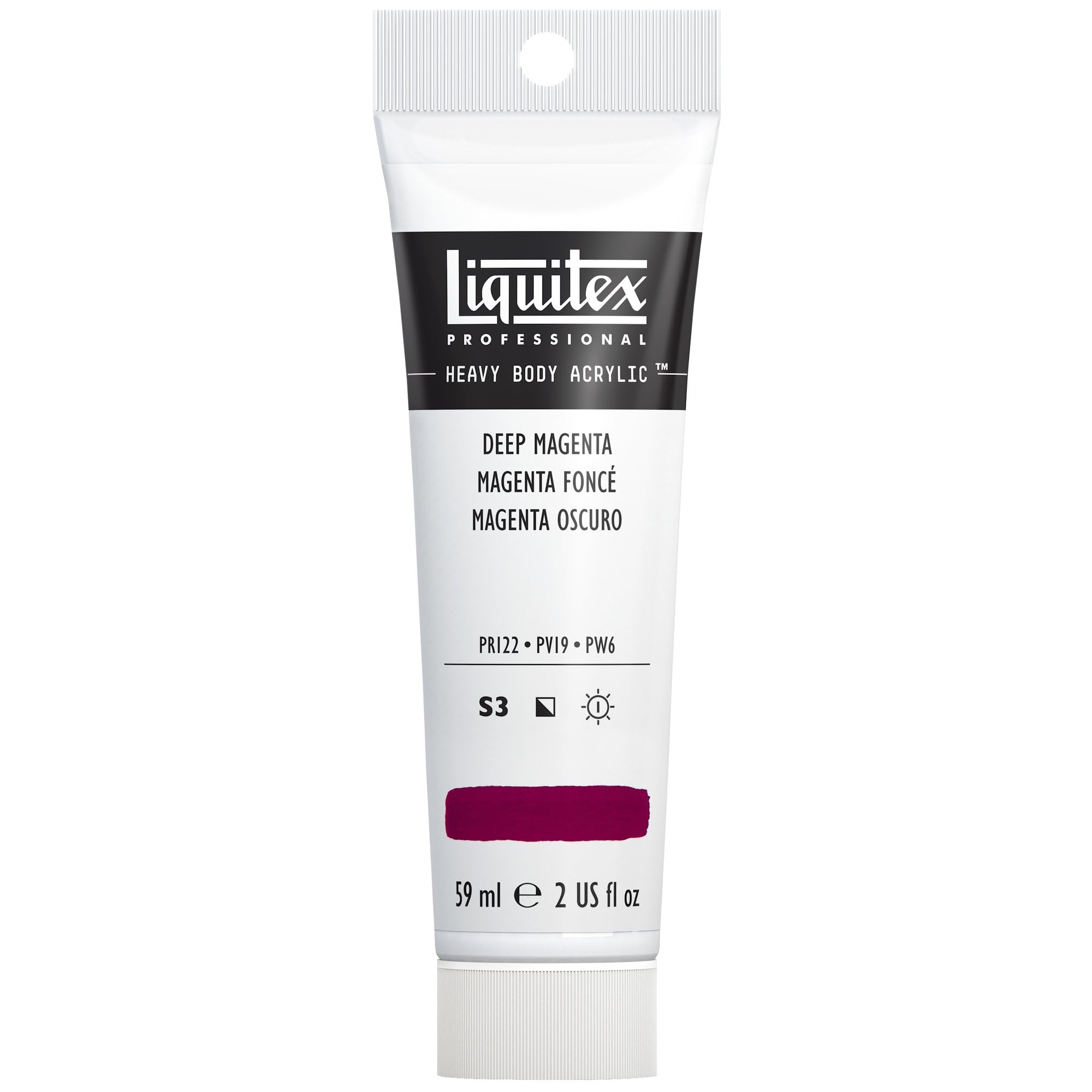 Liquitex 1045300 Professional Heavy Body Acrylfarbe in Künstlerqualität mit ausgezeichneter Lichtechtheit in buttriger Konsistenz, 59ml Tube - Dunkelmagenta