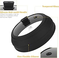 Vista 4 de Tapa protectora contra salpicaduras de microondas, cubierta de vidrio con silicona plegable para cubiertas de platos de 8.5 pulgadas, color negro