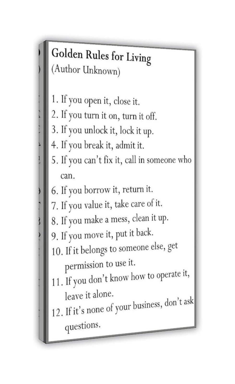 HSMXNEONJB The Golden Rule Quote Poster Inspirational Wall-Art Canvas Print Motivational Saying Home Office Decor(Framed,16X24inch(40X60cm))
