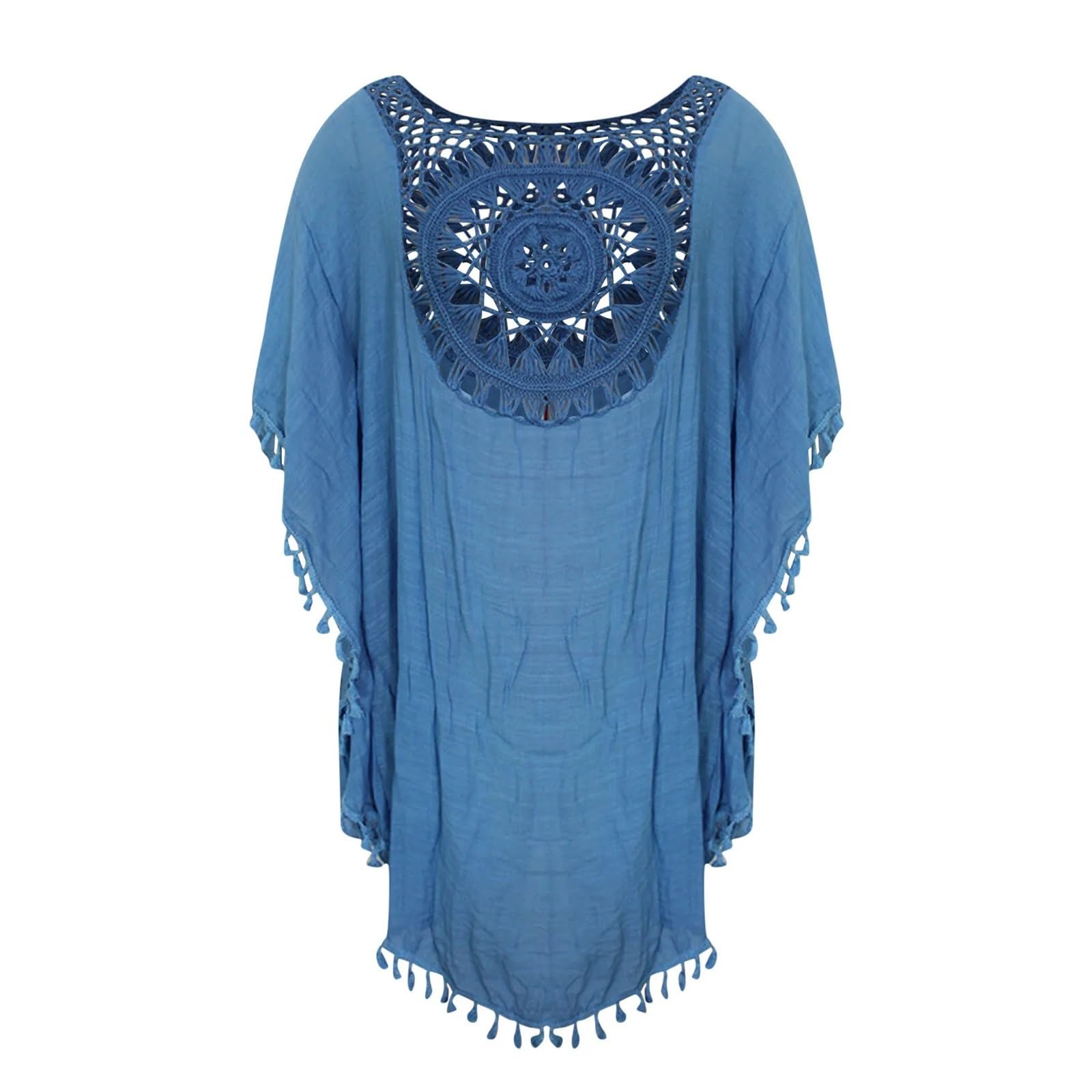 Vestido de Playa de Ganchillo Túnica de Bikini Ganchillo for Mujer, Vestido Playa con borlas Encaje, Cubierta, cárdigan Suelto Informal, Traje baño Verano