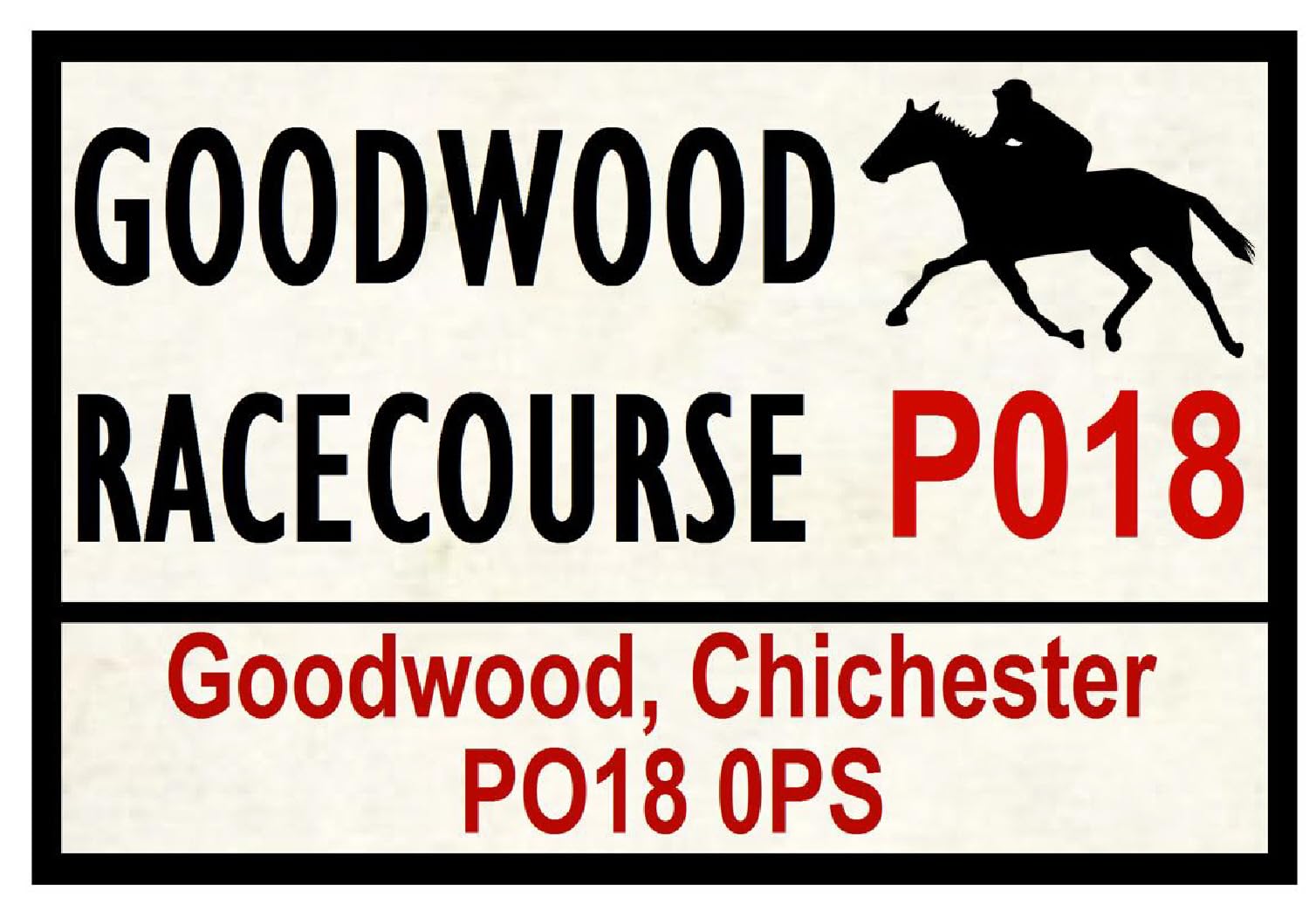 Yelacecca Horse Racing Road Signs (Goodwood) S 8X12 Inches