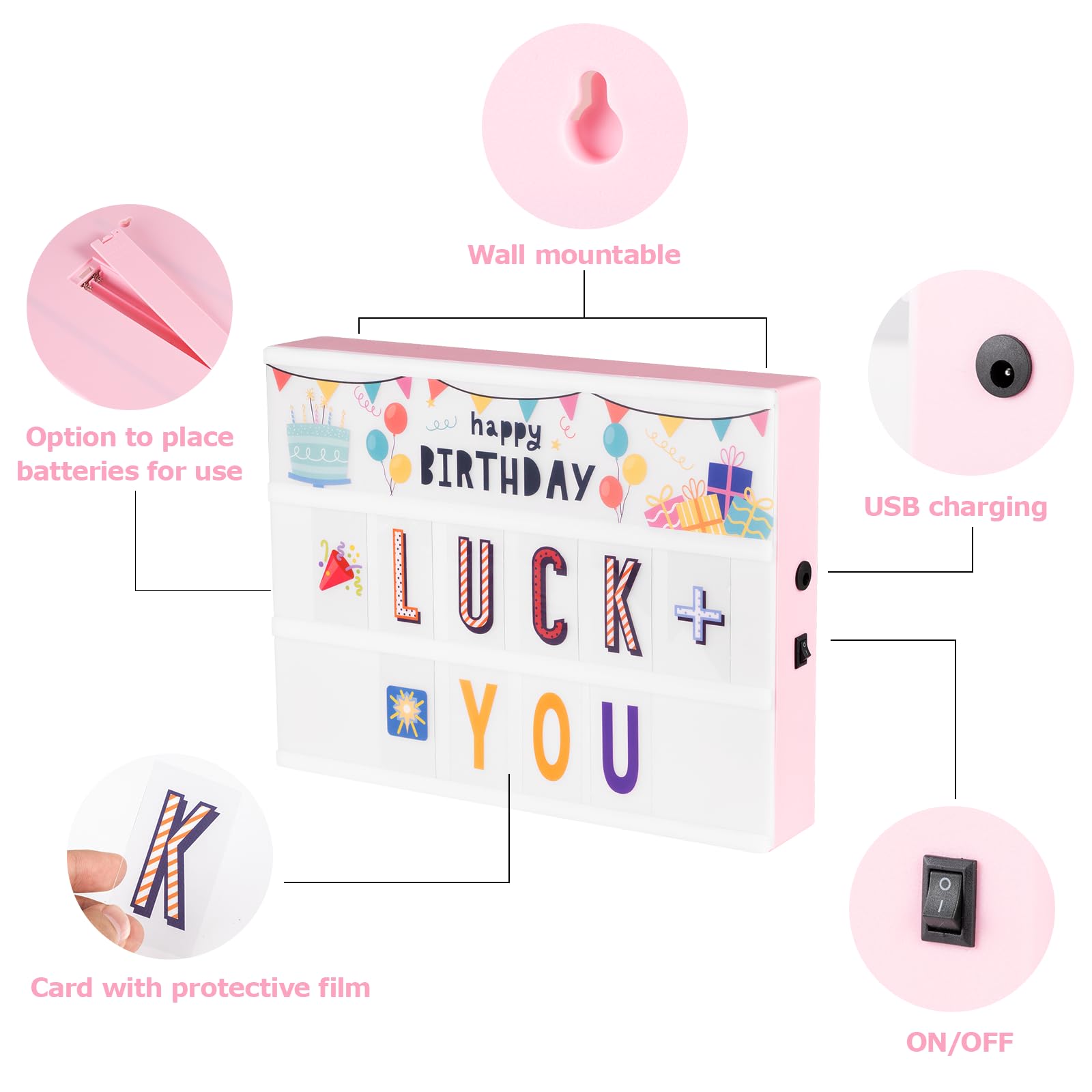 Light Box LED 16 Couleurs - Avec 351 Étiquettes Et Marqueurs - Pour Décoration Maison, Bureau, Fêtes