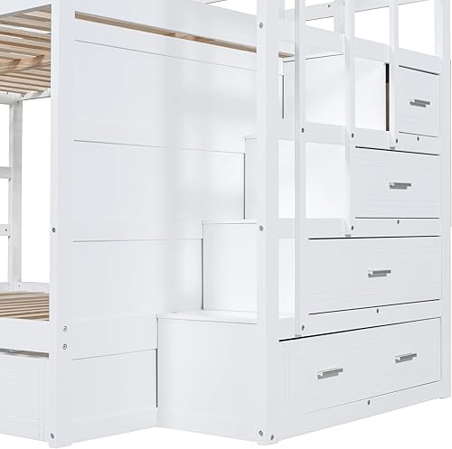 Miniatura 248 de Versatility - Litera individual sobre individual con escritorio y armario integrados, cama alta de madera maciza y plataforma independiente con