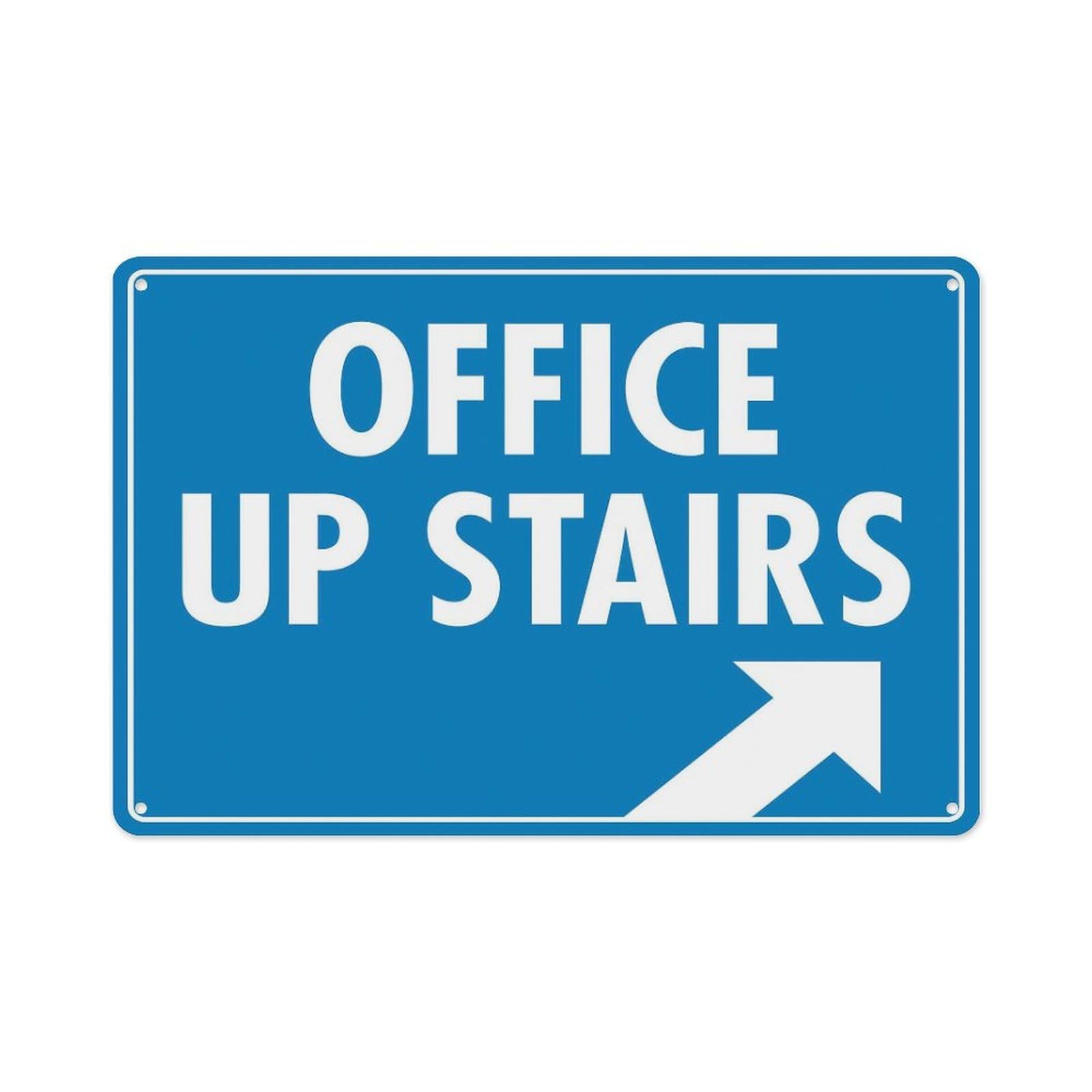 peiyeety Office Up Stairs Sign Aluminum Tin Warning Signs for Home Outdoor Garden 12X16 Inches