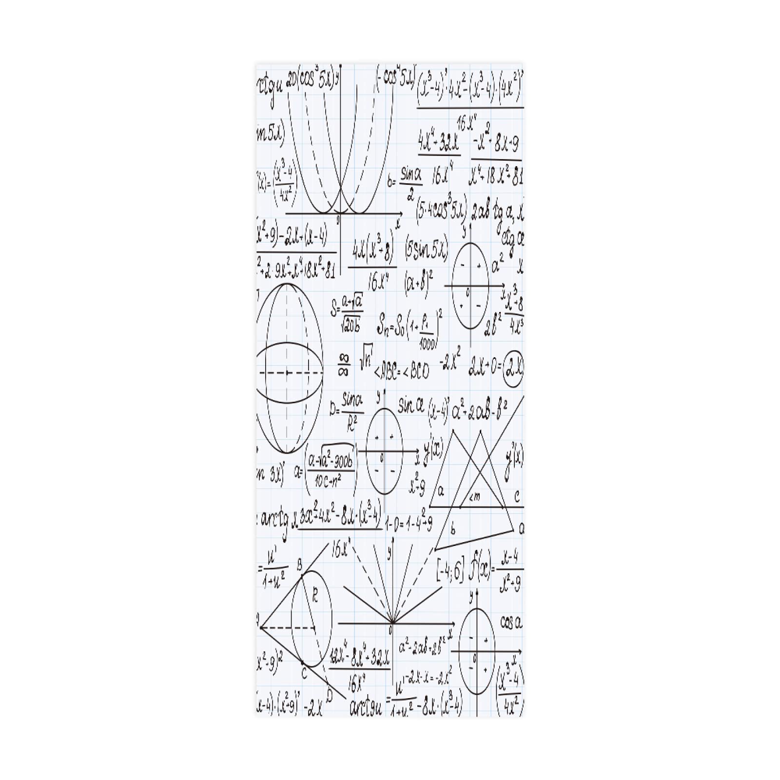 3D Door Stickers Abstract Mathematics W85 x H205 cm Decor Mural Art Sticker Wallpaper Wall Removable Self Adhesive Window Decal for Home Office