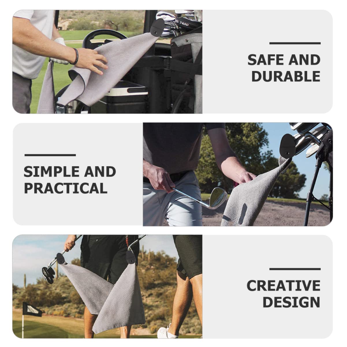 BESPORTBLE Toalla de Golf Fregar Agente de mudanzas Limpiador enfriamiento Toalla Golf Accesorios Golf Bolas de Golf Toalla Microfibra Toalla de de Golf Bolas de Toallas Grey