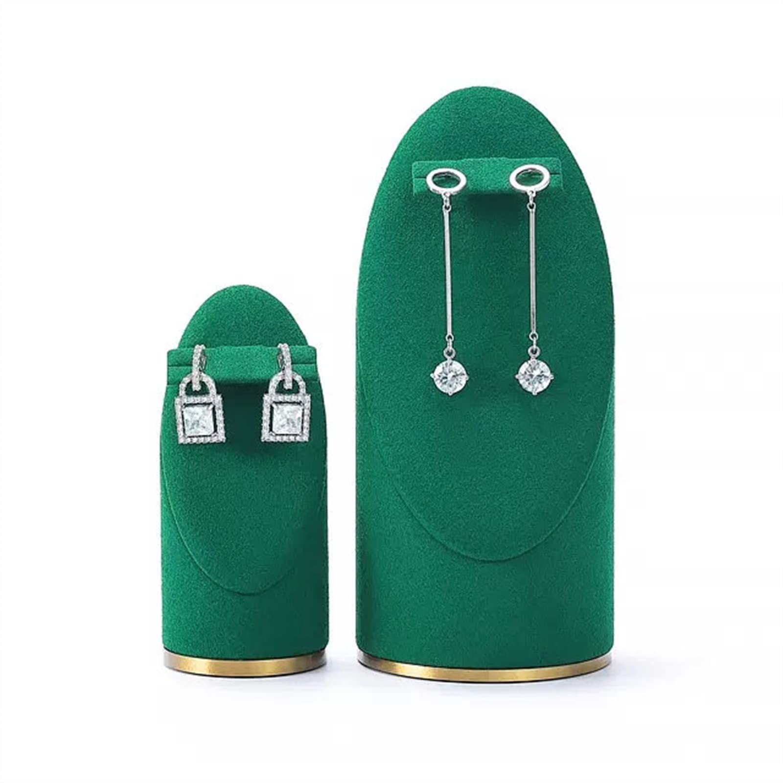 GRFITJewelry Organizer 2PCS حلق عرض مجوهرات عرض الأخضر المخملية حلق حامل التجزئة أصحاب العرض ، مجوهرات التصوير الفوتوغرافي عرض الدعائم المنظم للعرض Jewelry Stand