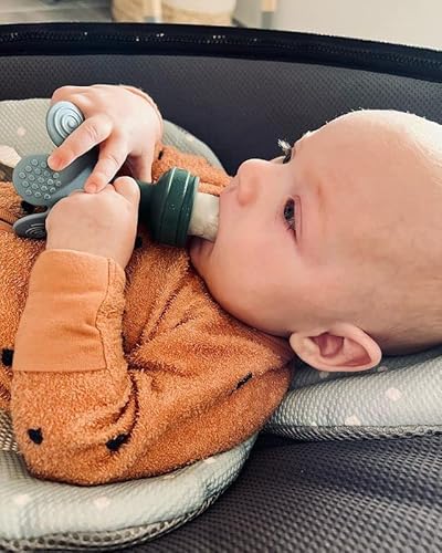 Haakaa Flower Fruit Food Feeder Pacifier |Breastmilk Popsicle Mold For Teething| Silicone Feeder And Teether For Baby Teething Relief & Infant Safely Self Feeding, Bpa Free (Pea Green) #TOP3