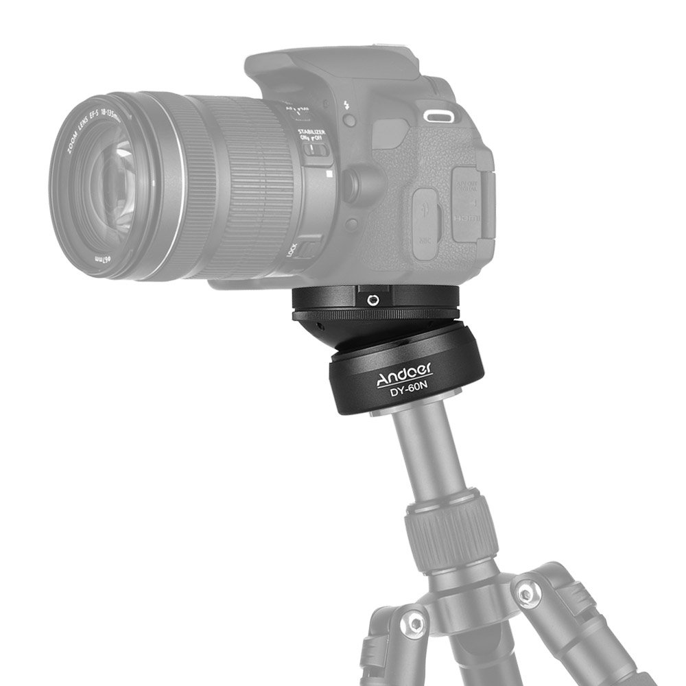 Andoer Base di livellamento per treppiede con livella a bolla offset, livellatore per treppiede per dslr
