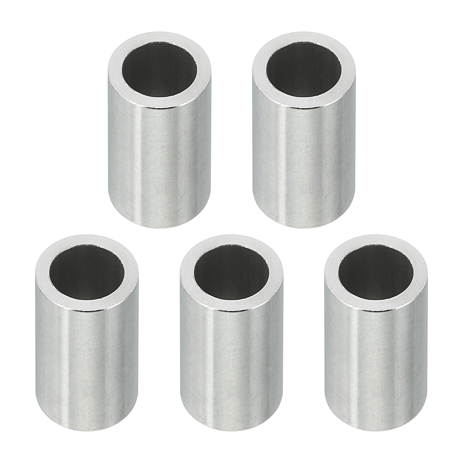 PATIKIL M10 Stainless Steel Spacers, 5 Pcs Metal Spacer Stainless Steel 10.2mm ID x 14mm OD x 20mm L Spacer Screw Standoff Round for 3/8" M10 Screw