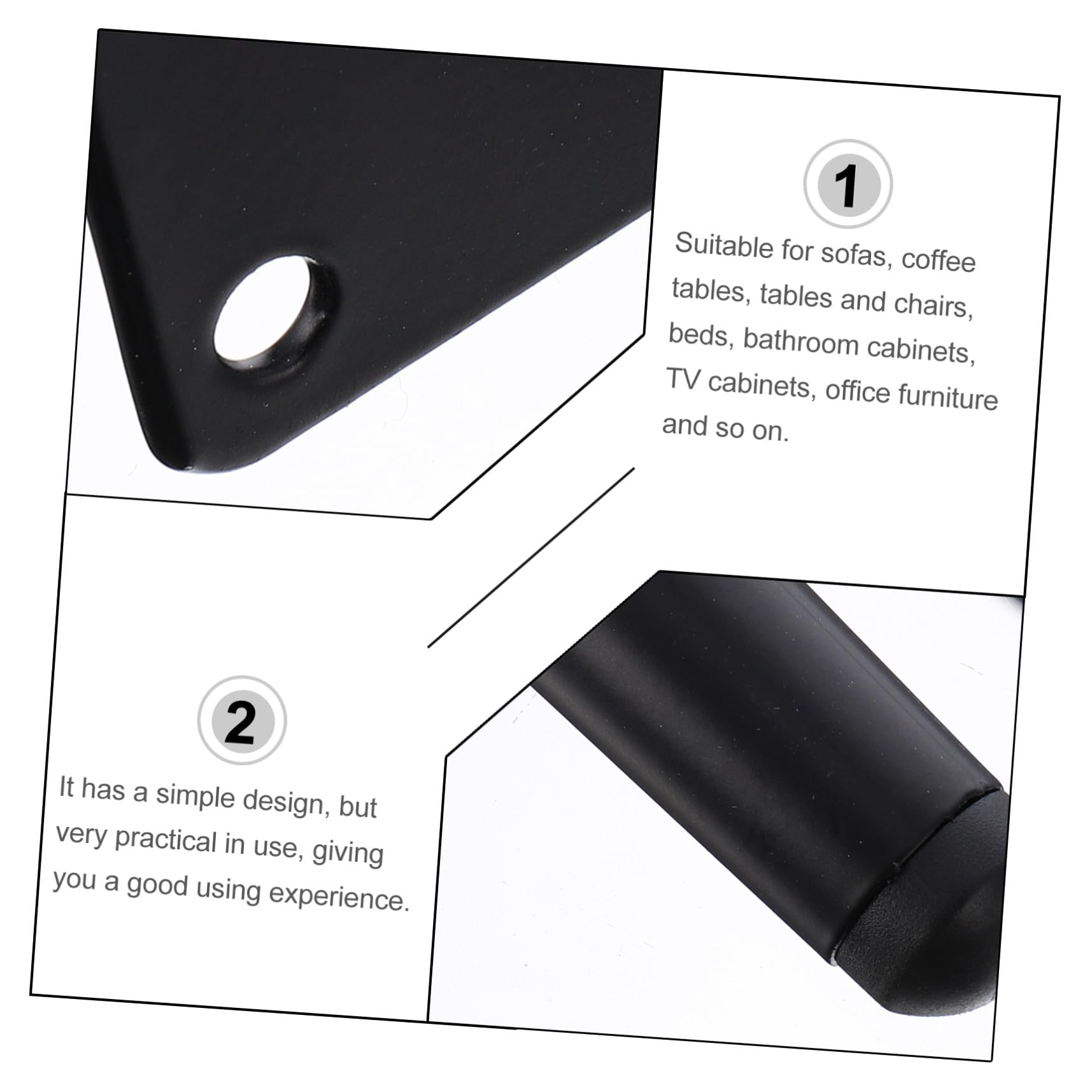 EXCEART 4pezzi Piedini di Supporto per Mobili in Gambe per Tavolo da Tè e Divano Piedini per Mobili da Letto e Armadietto Design Affusolato Facile da Installare