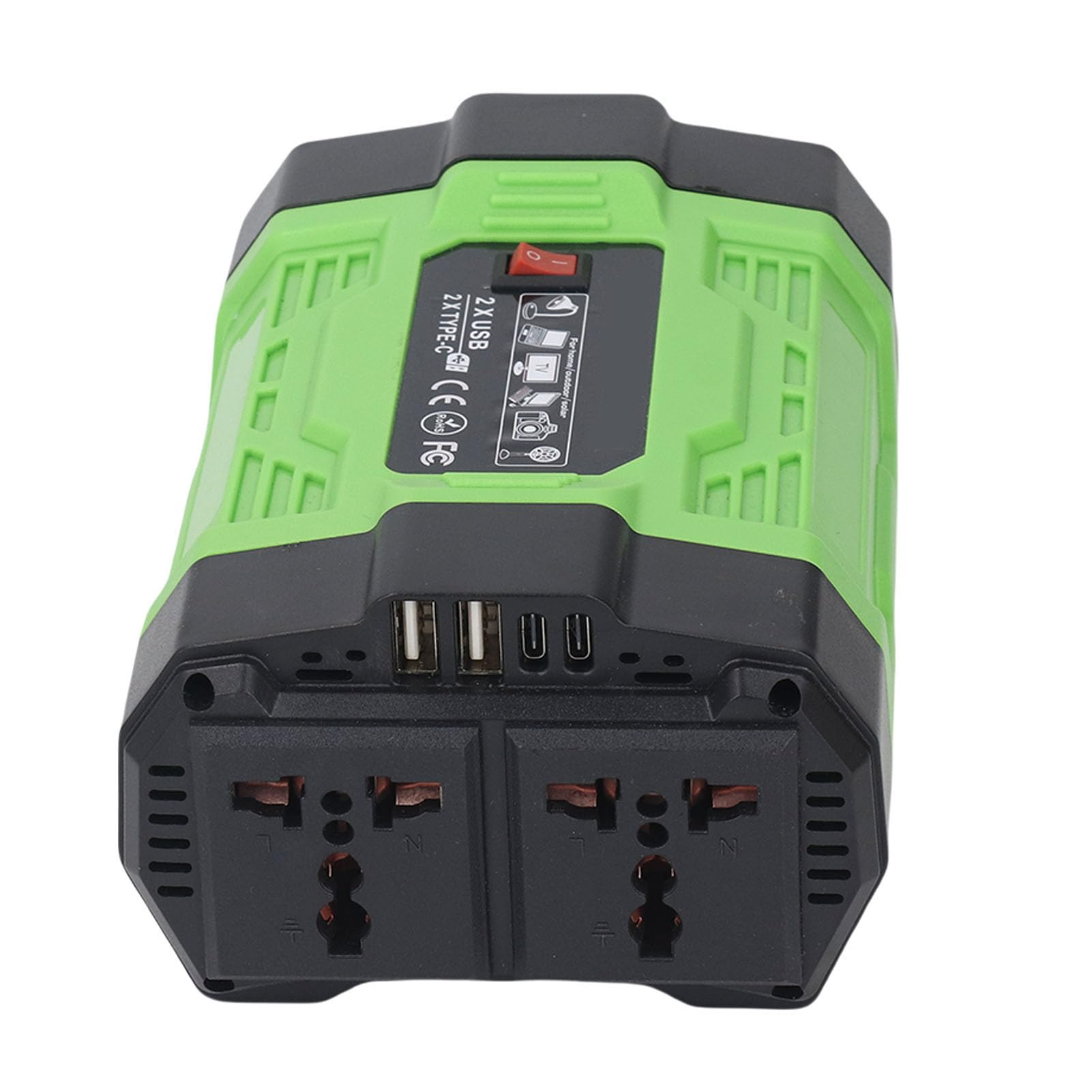 Mingzhe 200W Car Adapter Inverter with 2 USB and 2 Type C Ports for