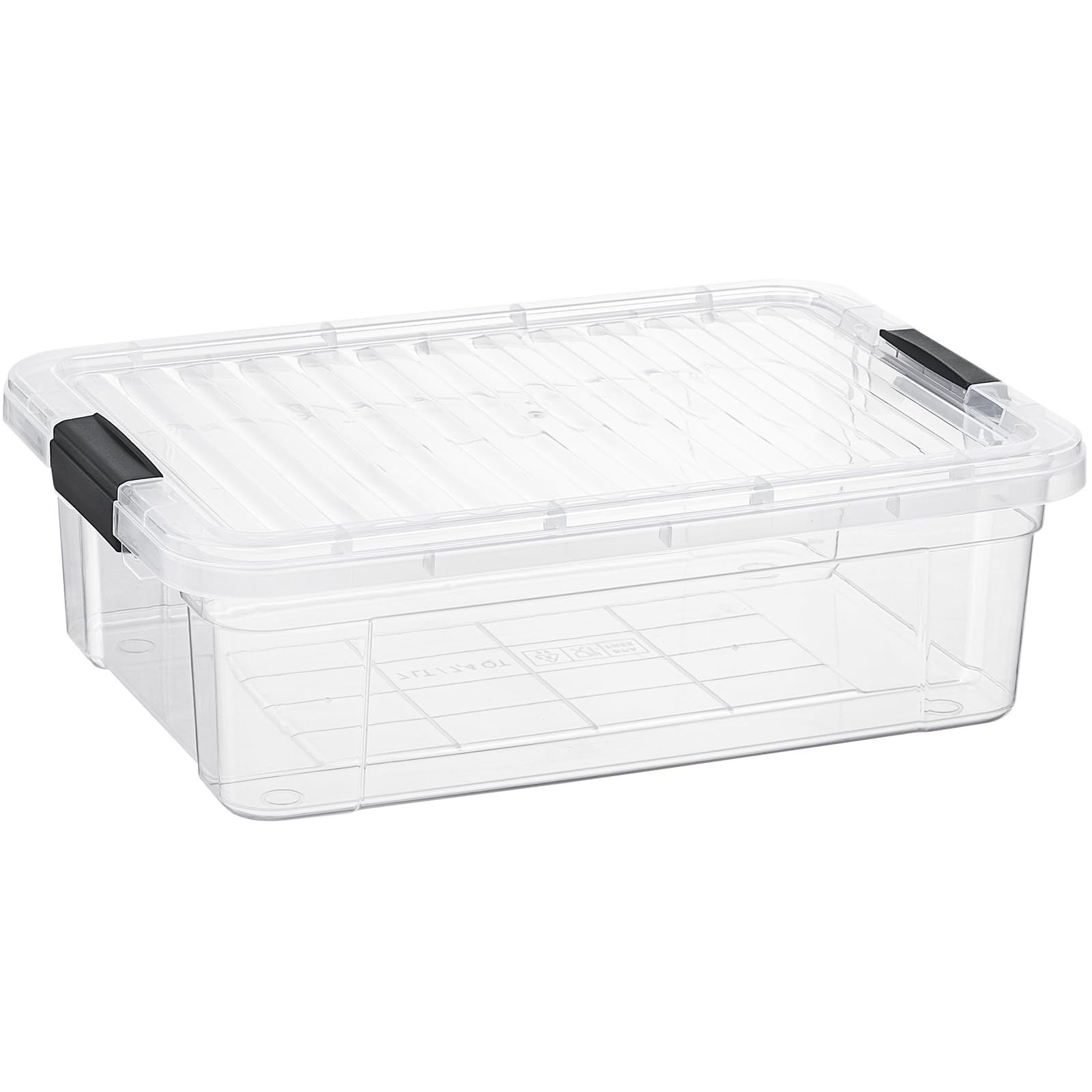 Superio 7.4 Quart Clear Plastic Storage Bin with Lid, Non-Toxic, BPA Free, Odor Free, Organizer Storage Box, Stackable Plastic Tote for Home, Garage, School, and Office
