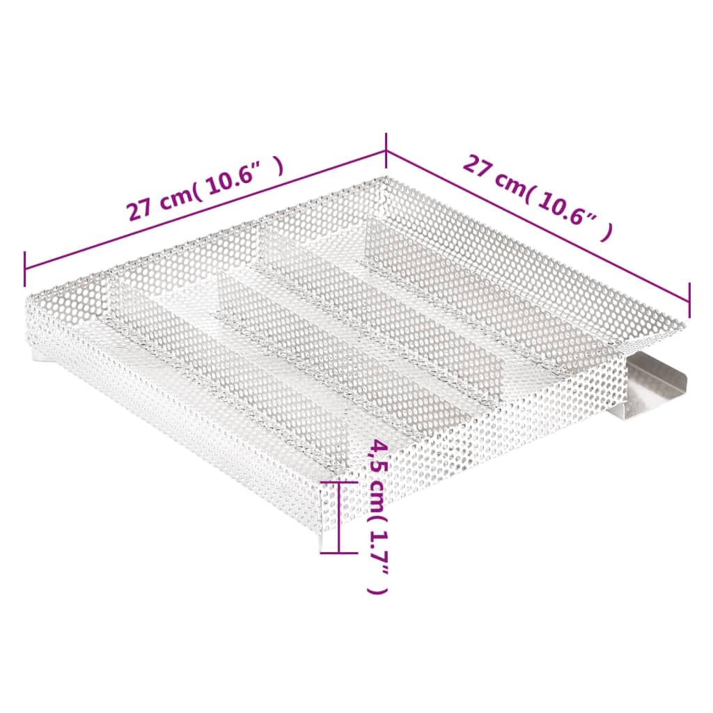 Forno affumicatore con generatore di fumo freddo in acciaio zincato, termometro, 12 ganci, 2 griglie, 1 kg di trucioli di legno, 44,5 x 29 x 83 cm, per terrazza, balcone, giardino, campeggio
