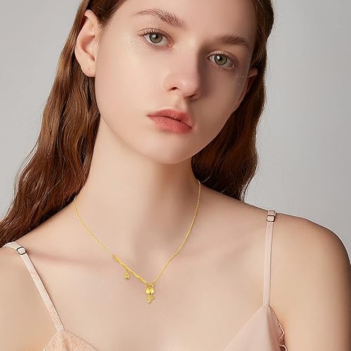 Miniatura 2 de 18k Solid Gold Necklace for Women, Real Gold Pendant, Anniversary Jewelry Gifts for Wife, Girlfriend, Present for Her, 18"