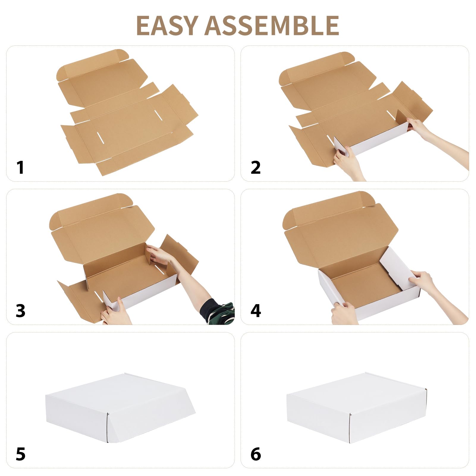 RLAVBL Paquete de 30 cajas de envío de 12 x 9 x 2 pulgadas, caja de cartón corrugado blanco para embalaje, correo, pequeñas empresas