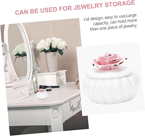 Miniatura 7 de DECHOUS Joyero de cerámica, tarro de cerámica para galletas, tarro de condimentos, tarro de almacenamiento de cerámica, tarro de tanque de